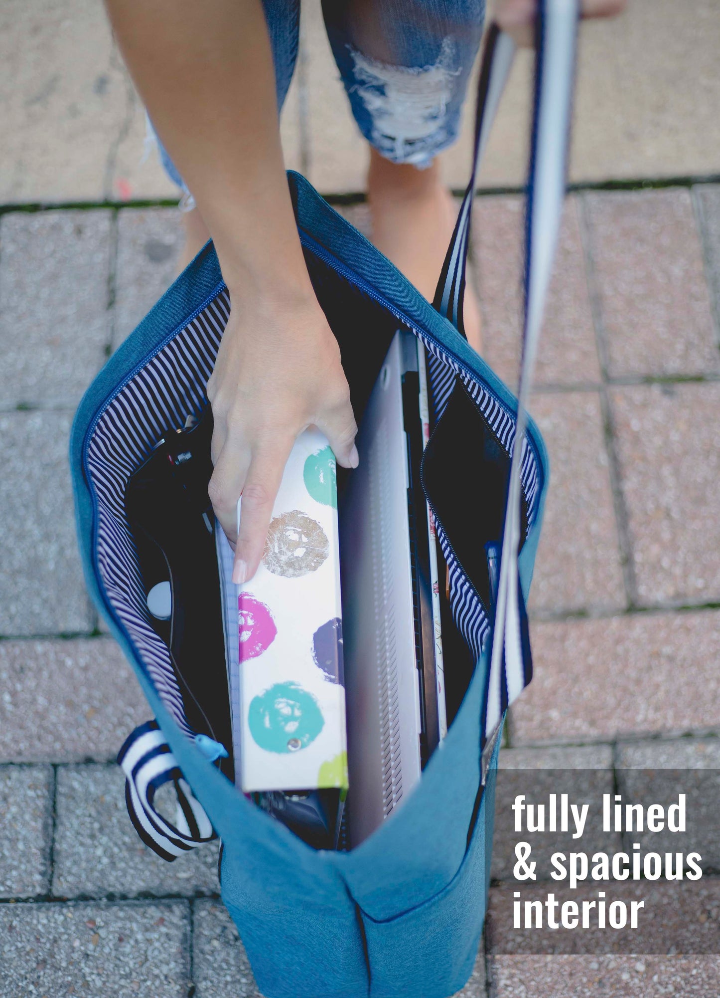 Sleep All Day Nurse All Night Teal Tessa Zippered Tote Bag