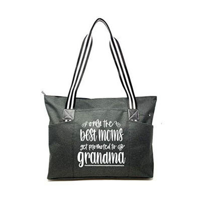 Only the Best Moms Get Promoted to Grandma Tessa Black Tote Bag for Grandmothers - Outlet Deal Utah