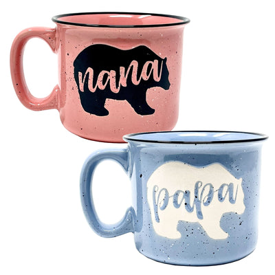 Nana Bear & Papa Bear Coffee Mug Gift Set - Cute, Large Coffee Cup Sets for Parents, Couples, Grandparents - Unique Fun Gifts for Him, Her, Birthday, Anniversary, Mother's Day, Father's Day, Christmas