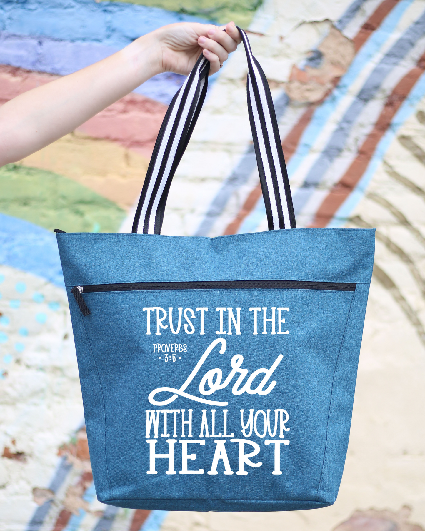 Trust in Lord Teal Lexie Tote Bag - Outlet Deal Utah