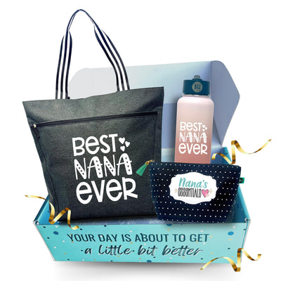 Grandma Gifts, Nana Gifts Tote Bag - Perfect for Work, Gift for Granny, Mother's Day from Grandkids (Best Nana Waterbottle Gift Bundle)