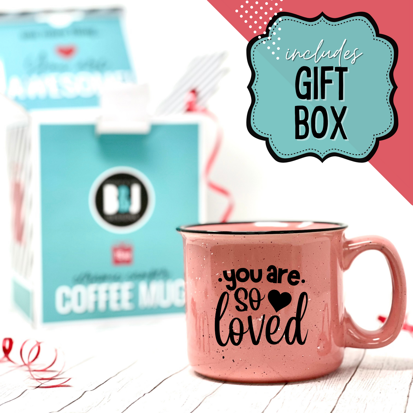 You Are Loved - Cute Coffee Mug for Women - White 14 oz Large Coffee Cup - Novelty Mug, Perfect Gift for Women, Mom, Coworker, Boss, Wife, Friend Under $25