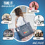 Custom-Designed & Personalized BLACK Tessa Tote Bag with Multiple Zippers and Compartments (Copy) (Copy)