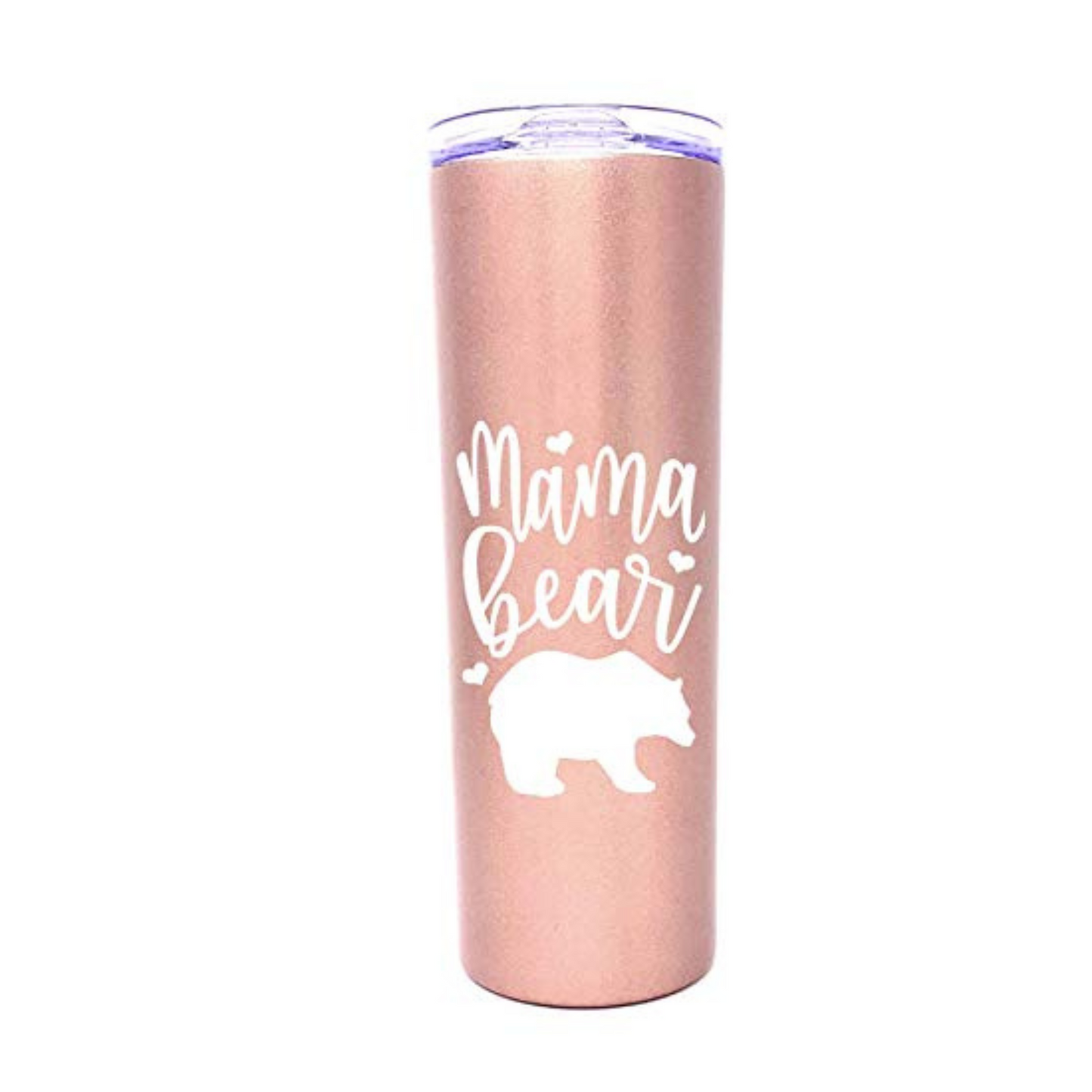 Mama Bear 20 oz Rose Gold Skinny Tumbler for Moms - Outlet Deal Texas