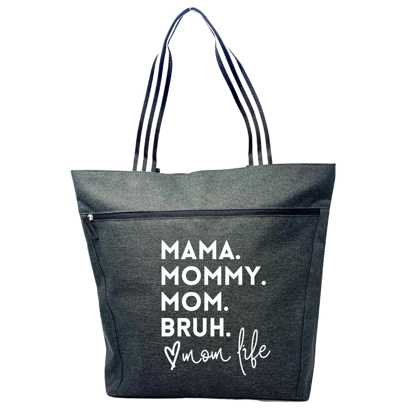 Brooke & Jess Designs Mommy Bag for Hospital - Mama Bear Mom Tote Bag - Mom Bags for Women, Maternity Bags for Expecting Mamas, Gifts for Mom (Mama Mommy Mom Bruh Lexie Black)