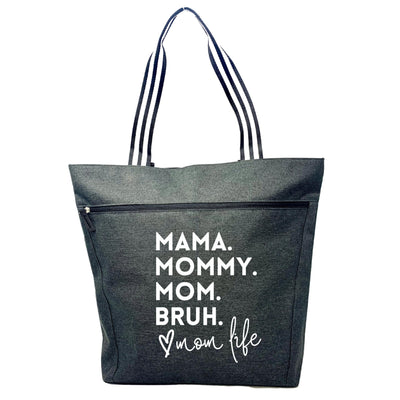 Brooke & Jess Designs Mommy Bag for Hospital - Mama Bear Mom Tote Bag - Mom Bags for Women, Maternity Bags for Expecting Mamas, Gifts for Mom (Mama Mommy Mom Bruh Lexie Black)
