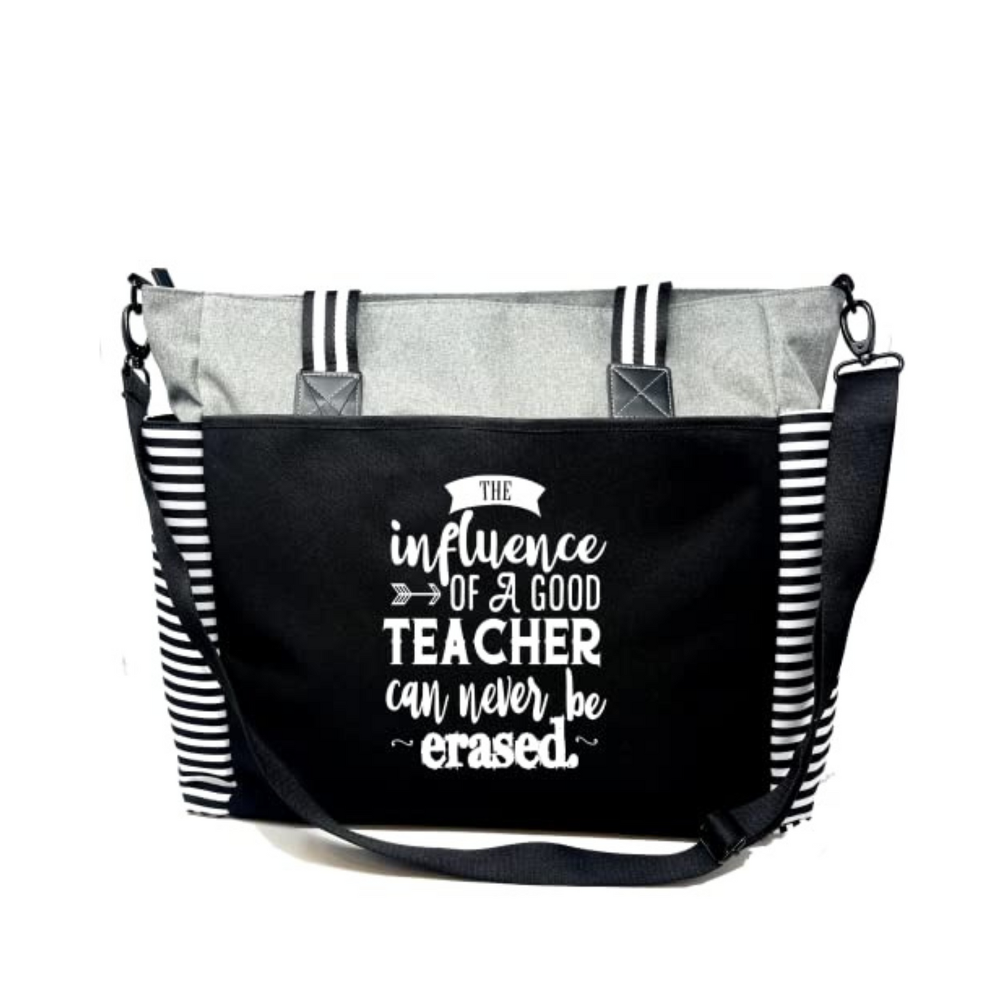 Teacher Influence LouLou Gray Tote Bag for Teachers Outlet Deals Utah