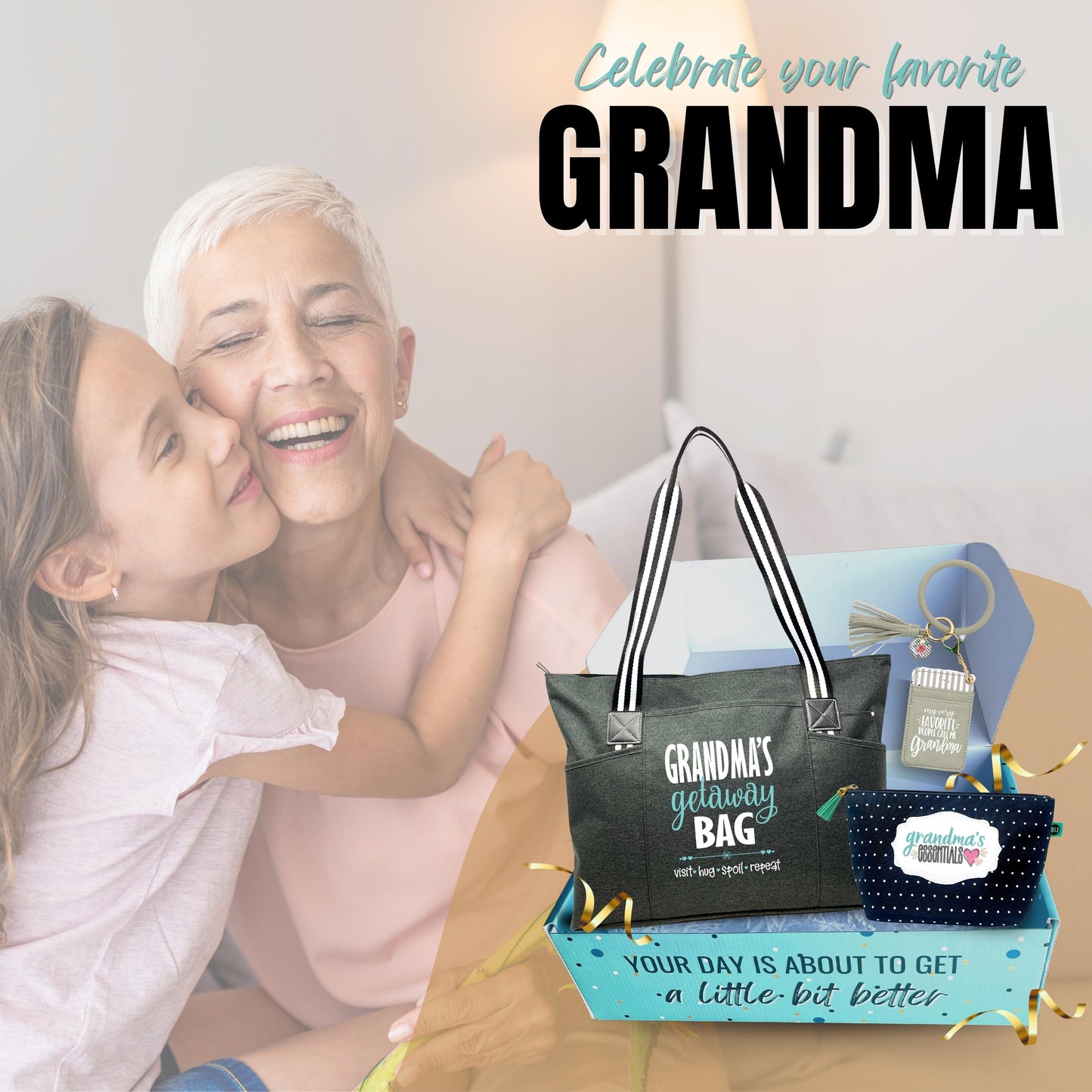 Grandma Getaway Gift Box Bundle Set - Great Christmas Gift for Grandma from Grandkids (Grandma's Getaway Gift Bundle)