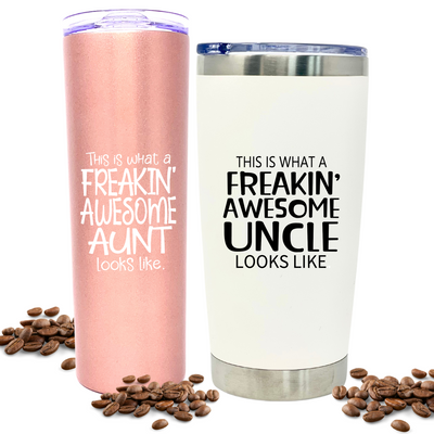 Funny Aunt and Uncle 20 oz Tumbler Gift Set