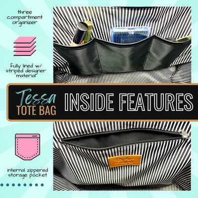 He Left the Ninety Nine to Find Me Tessa Tote Bag With Pockets and Zippers