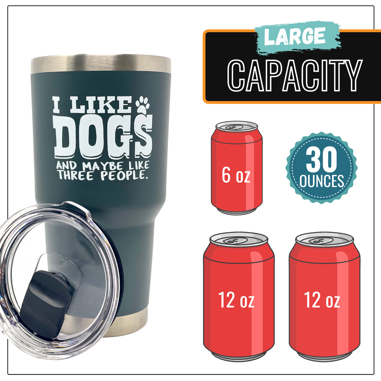I Like Dogs and Maybe Like 3 People 30 Oz Tumbler - Outlet Deal Texas
