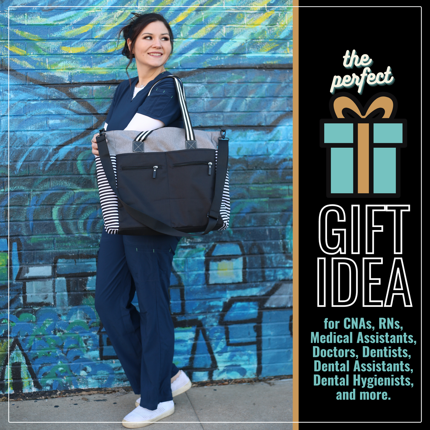 Scrub Life LouLou Gray Tote Bag for Medical Workers - Outlet Deal Utah