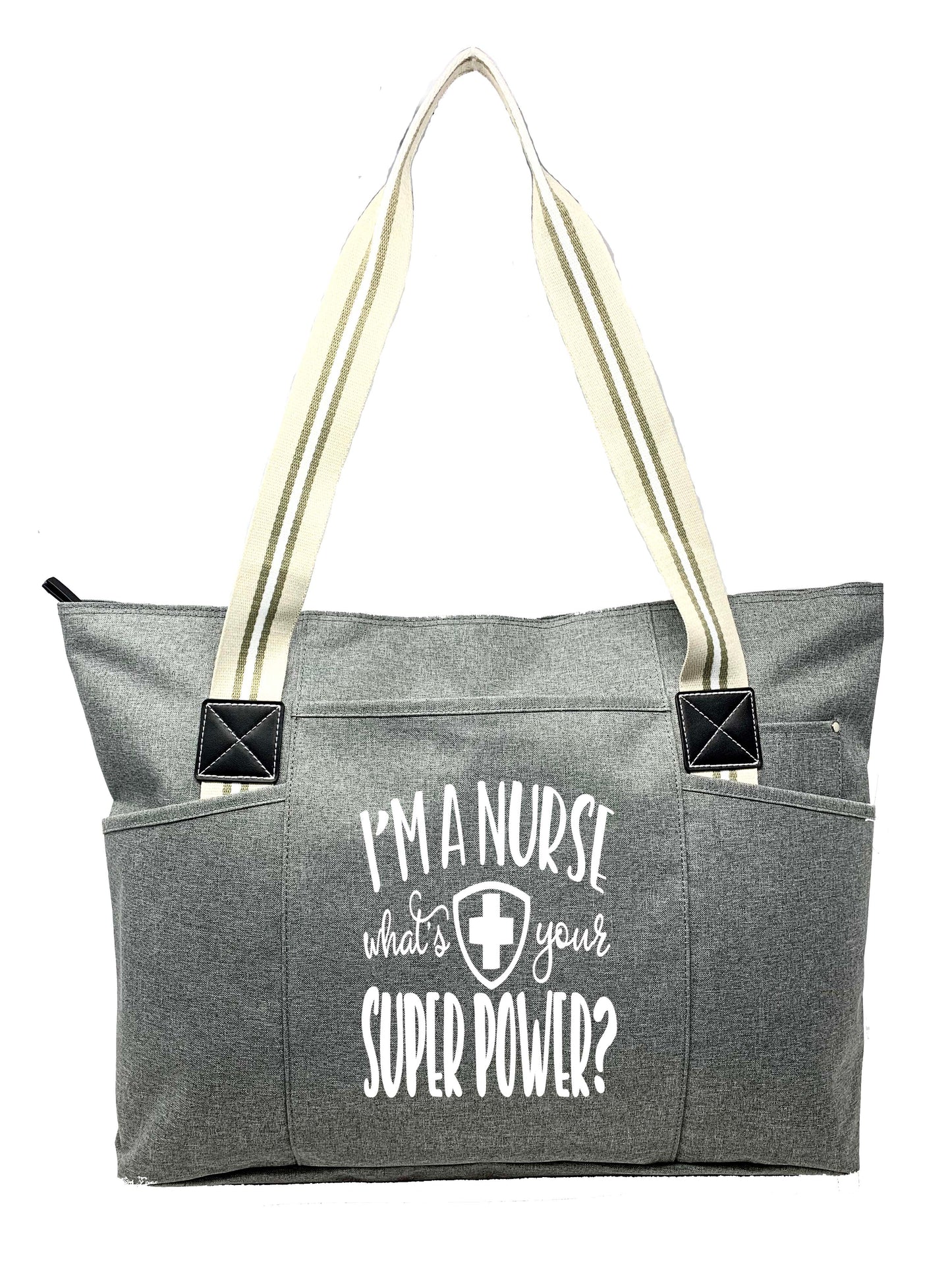 I Am A Nurse What's Your Super Power Tessa Gray Tote Bag for Nurses - Outlet Deals Utah