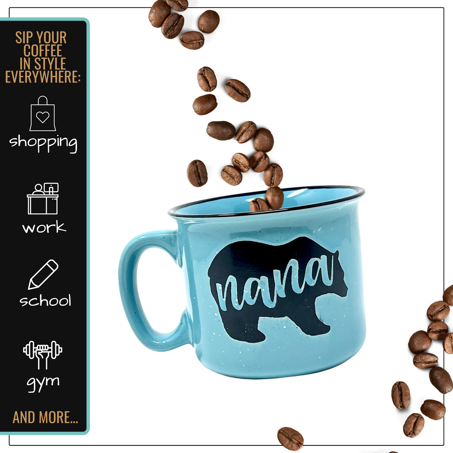 Nana 15 oz Teal Ceramic Mug  for Grandmas - Outlet Deal Utah