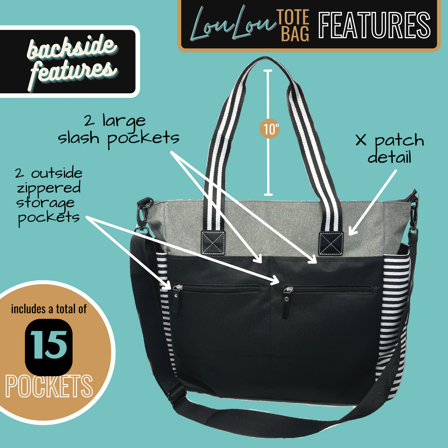 Nana's Getaway LouLou Gray Tote Bag for Grandmothers