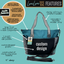 Custom-Designed & Personalized TEAL LouLou Tote Bag with Multiple Zippers and Compartments