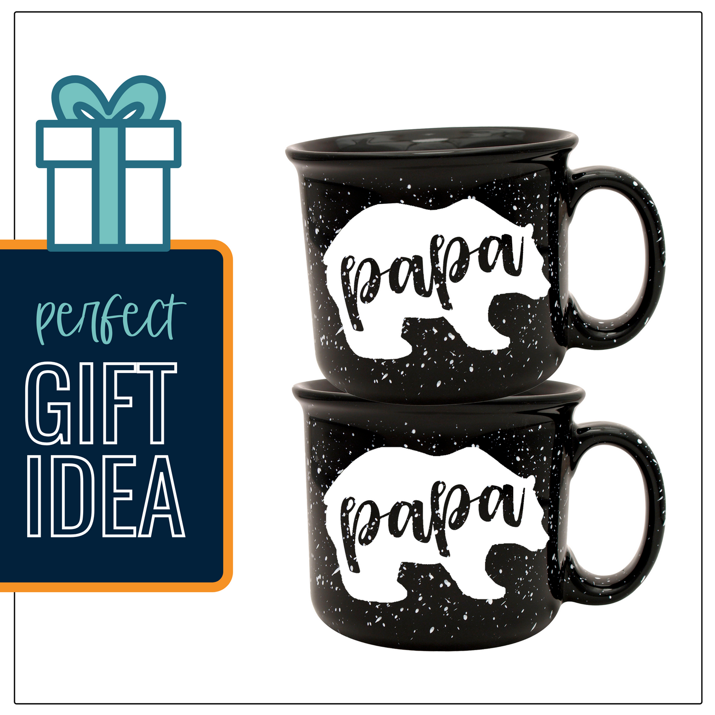 Papa Bear 15 oz Black Ceramic Mug for Dads - Outlet Deal Utah
