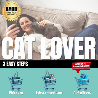 Cat Lover BYOB Gift Box - Bundle a bag with 2 additional items and save 15% plus a FREE gift box.