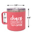 Chaos Coordinator Fueled By Caffeine 14 oz Coral Camper Tumbler for Bosses - Outlet Deal Utah