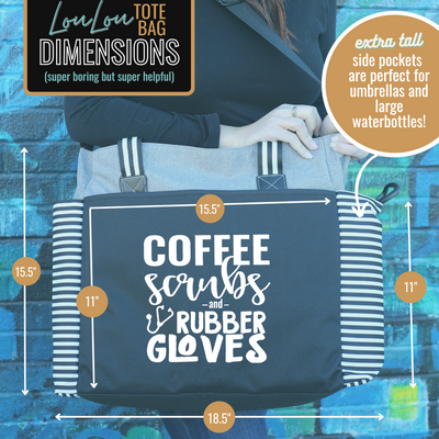 Coffee Scrubs LouLou Gray Tote Bag for Medical Workers - Outlet Deal Utah
