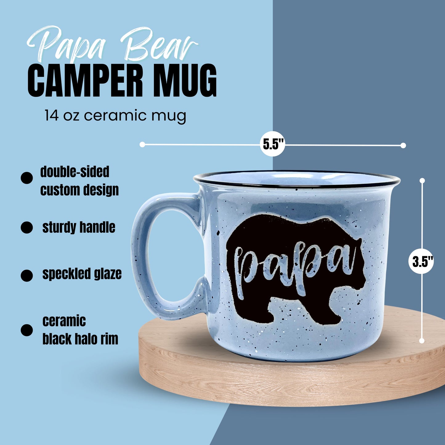 Mama Bear Coffee Mug for Mom, Mother, Wife - Cute Coffee Cups for Women - Unique Fun Gifts for Her, Mother's Day, Christmas (Mama Bear Coral and Papa Bear Light Blue Gift Set)