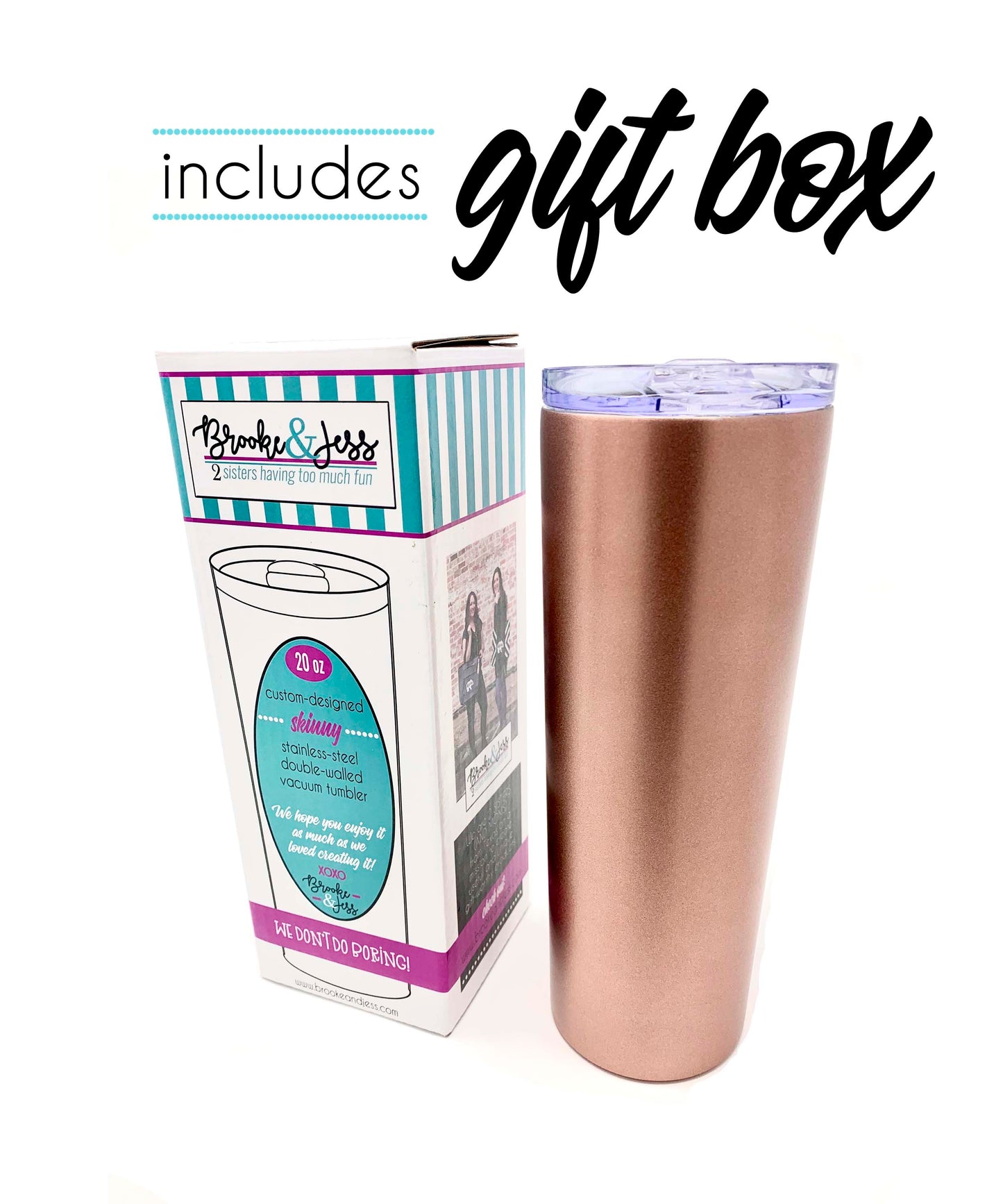 Wake Up. Teach Kids. Be Awesome. 20 oz Rose Gold Skinny Tumbler - Utah Outlet Deals