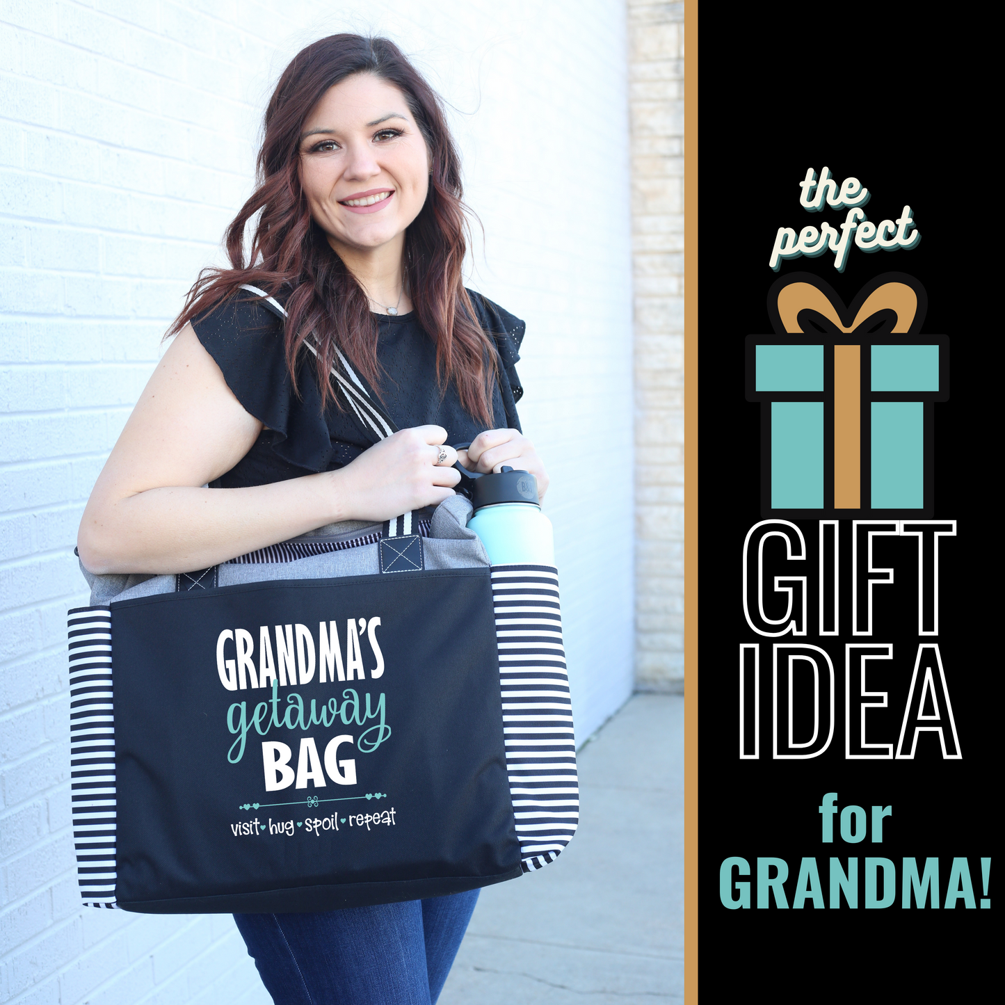 Grandma Getaway LouLou Gray Tote Bag for Grandmothers