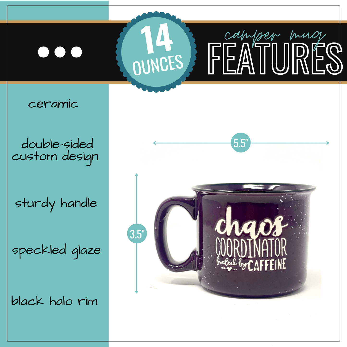 Chaos Coordinator 15 oz  Plum Ceramic Mug for Bosses - Outlet Deal