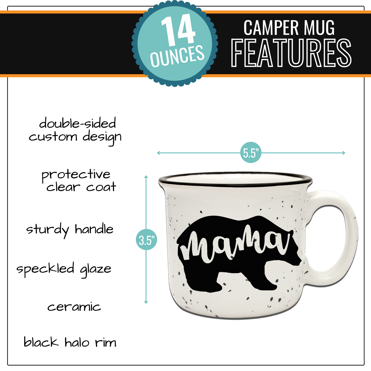 Mama Bear White 14oz Ceramic Mug - Outlet Deal Utah