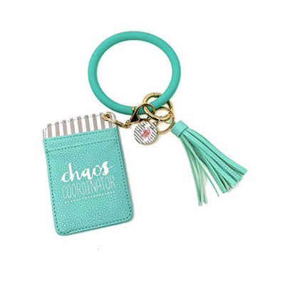 Chaos Coordinator Teal Silicone Bracelet Keychain Wallet for Bosses