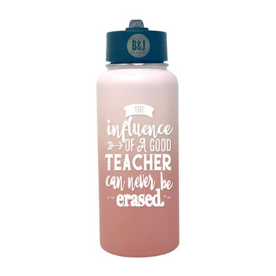 Influence of a Teacher 32 oz  Rose Gold Water Bottle Tumbler for Teachers