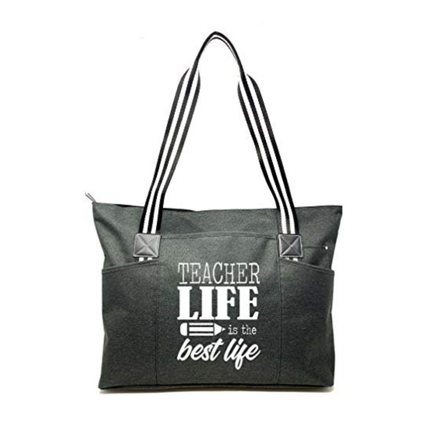 Teacher Life is the Best Life Tessa Black Tote Bag