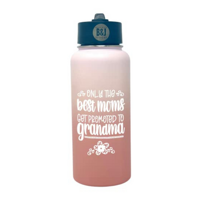 Best Moms Get Promoted to Grandma 32 oz Rose Gold Water Bottle for Grandmothers