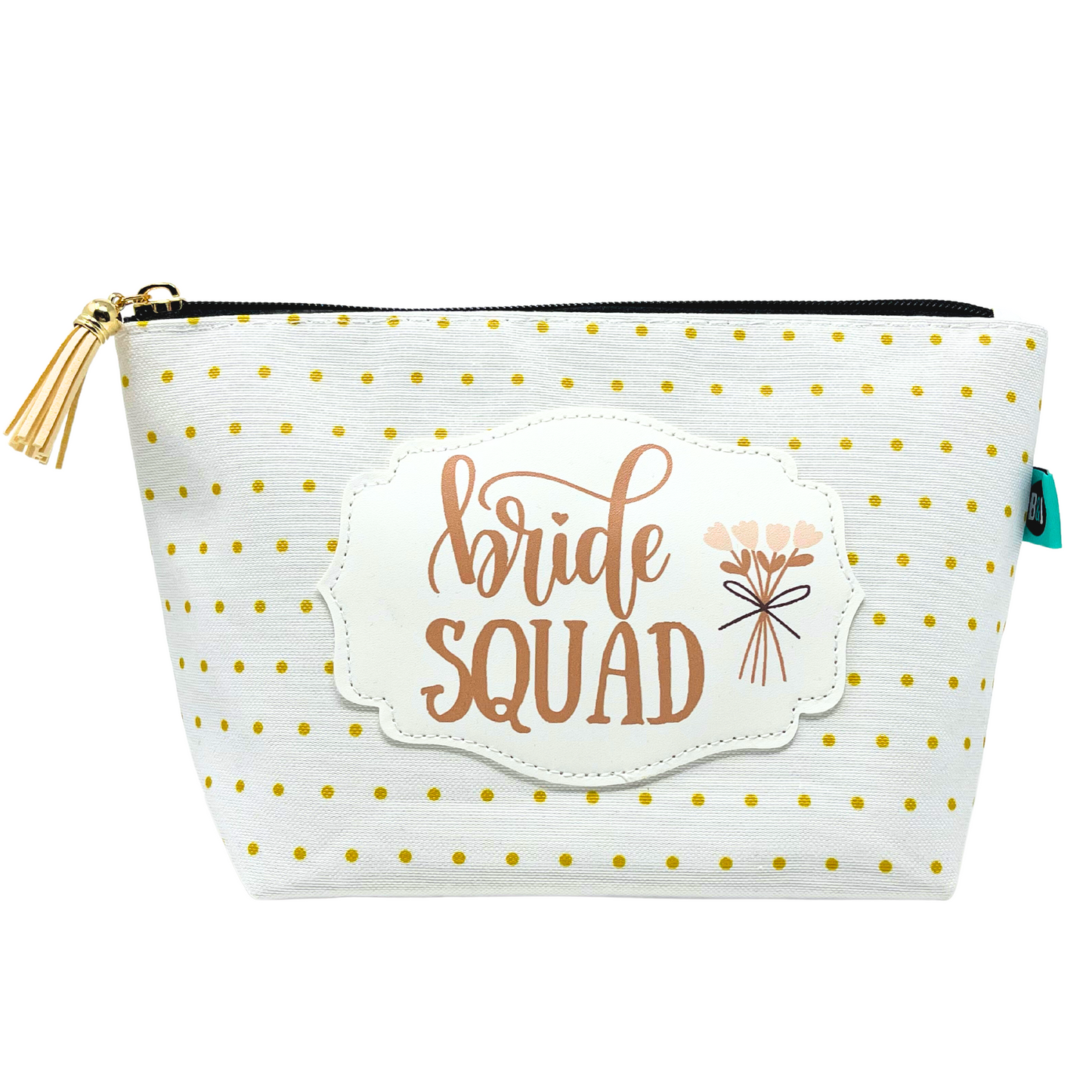 Bride Squad Gifts for Women Gold Dotted Janie Makeup Bags Cosmetic Bag Travel Toiletry Makeup Pouch Pencil Bag with Zipper Best Wedding Gifts