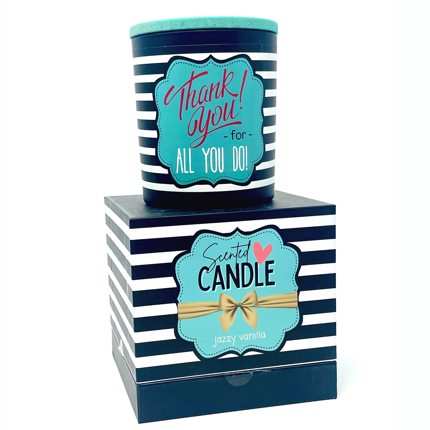 Thank You 8 oz Jasmine and Vanilla Scented Candle