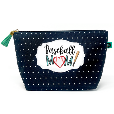 Sports Mom Baseball Janie Essentials Pouch Gifts for Women Dotted Makeup Bags Cosmetic Bag Travel Toiletry Makeup Pouch Pencil Bag with Zipper Best Mommy Birthday Just Because Gifts