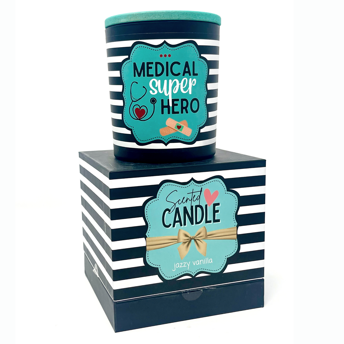 Medical Superhero 8 oz Jasmine and Vanilla Scented Candle