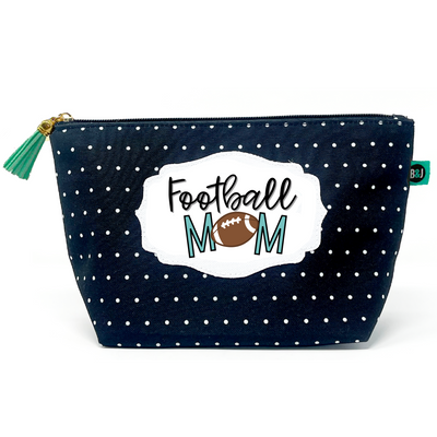 Sports Mom Football Janie Essentials Pouch Gifts for Women Dotted Makeup Bags Cosmetic Bag Travel Toiletry Makeup Pouch Pencil Bag with Zipper Best Mommy Birthday Just Because Gifts
