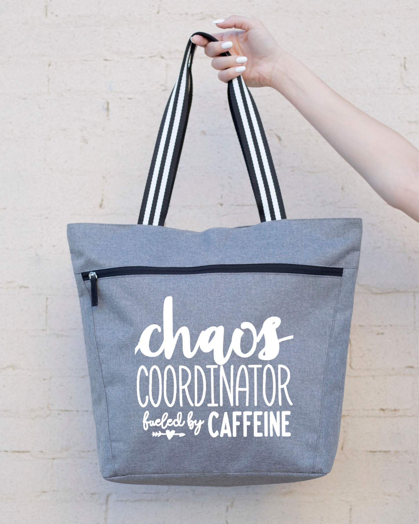 Chaos Coordinator Fueled by Caffeine Gray Lexie Tote Bag for Bosses