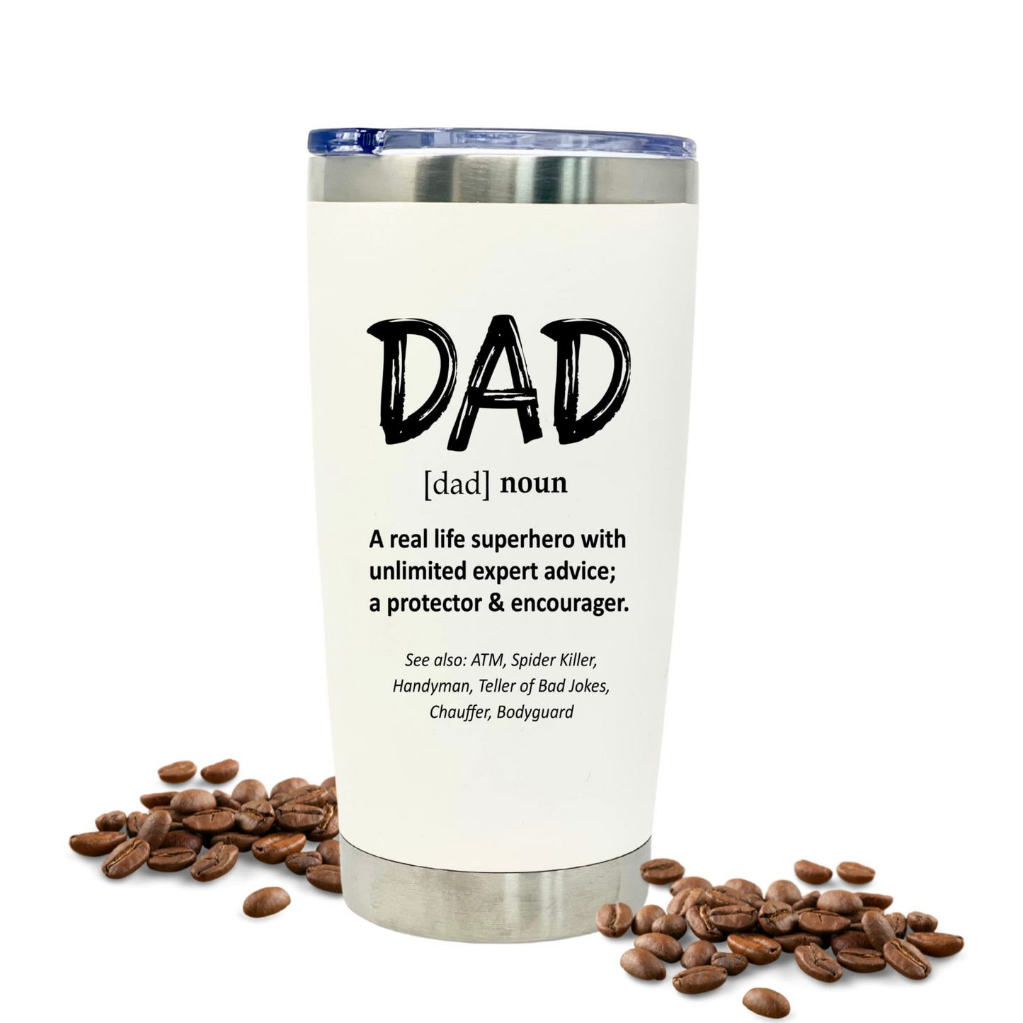 Dad Definition 20 oz White Tumbler for Dads
