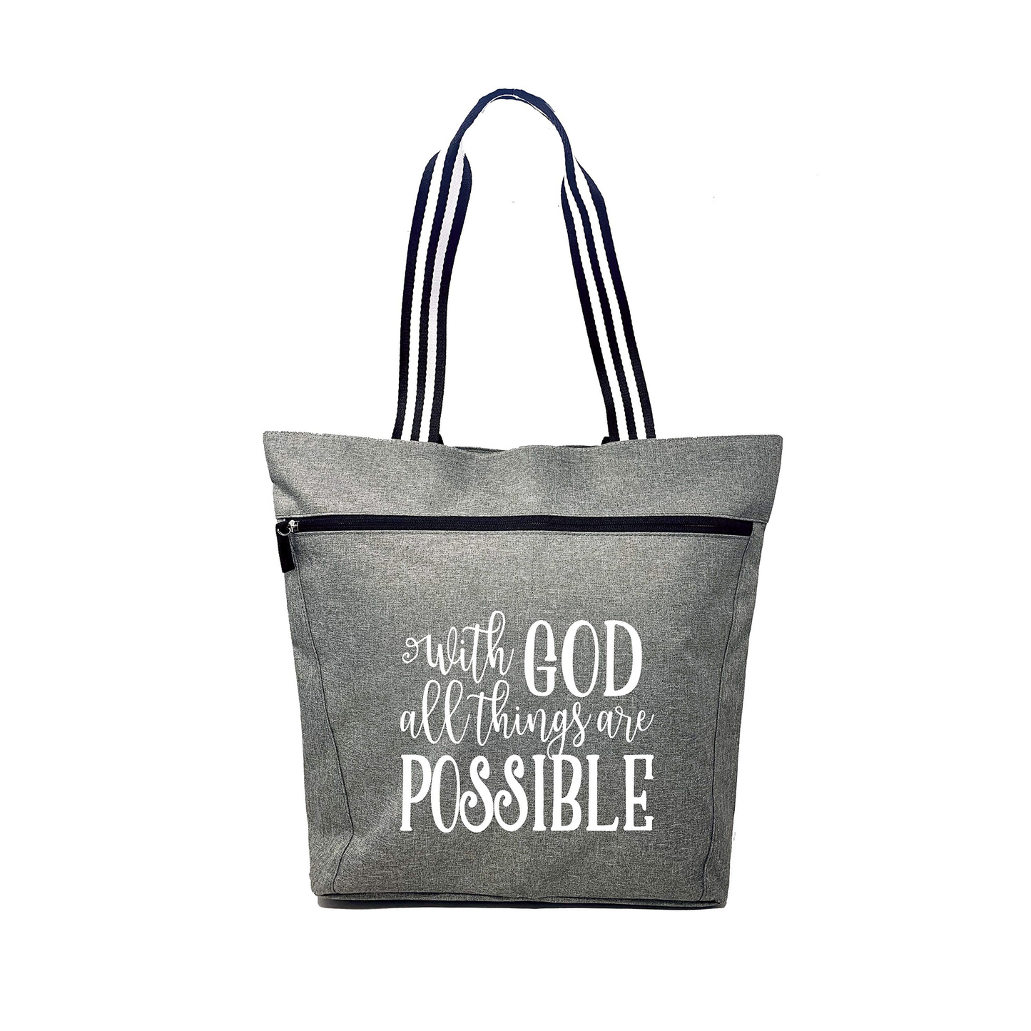 With God All Things are Possible Lexie Gray Tote Bag