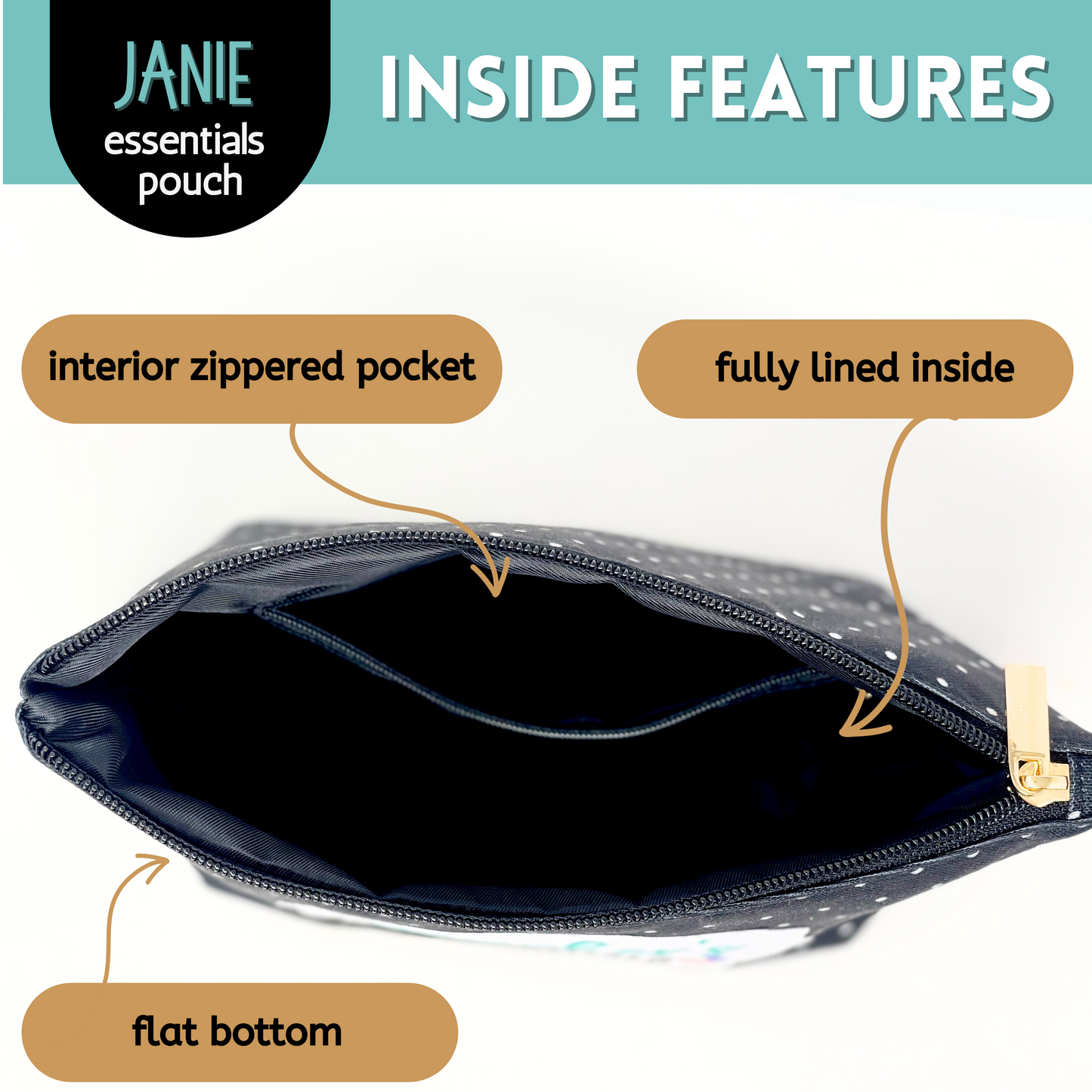 Nurse's Essentials Janie Pouch Gifts for Women Dotted Makeup Bags Cosmetic Bag Travel Toiletry Makeup Pouch Pencil Bag with Zipper Best Nurse Front Liner Medic Just Because Gifts