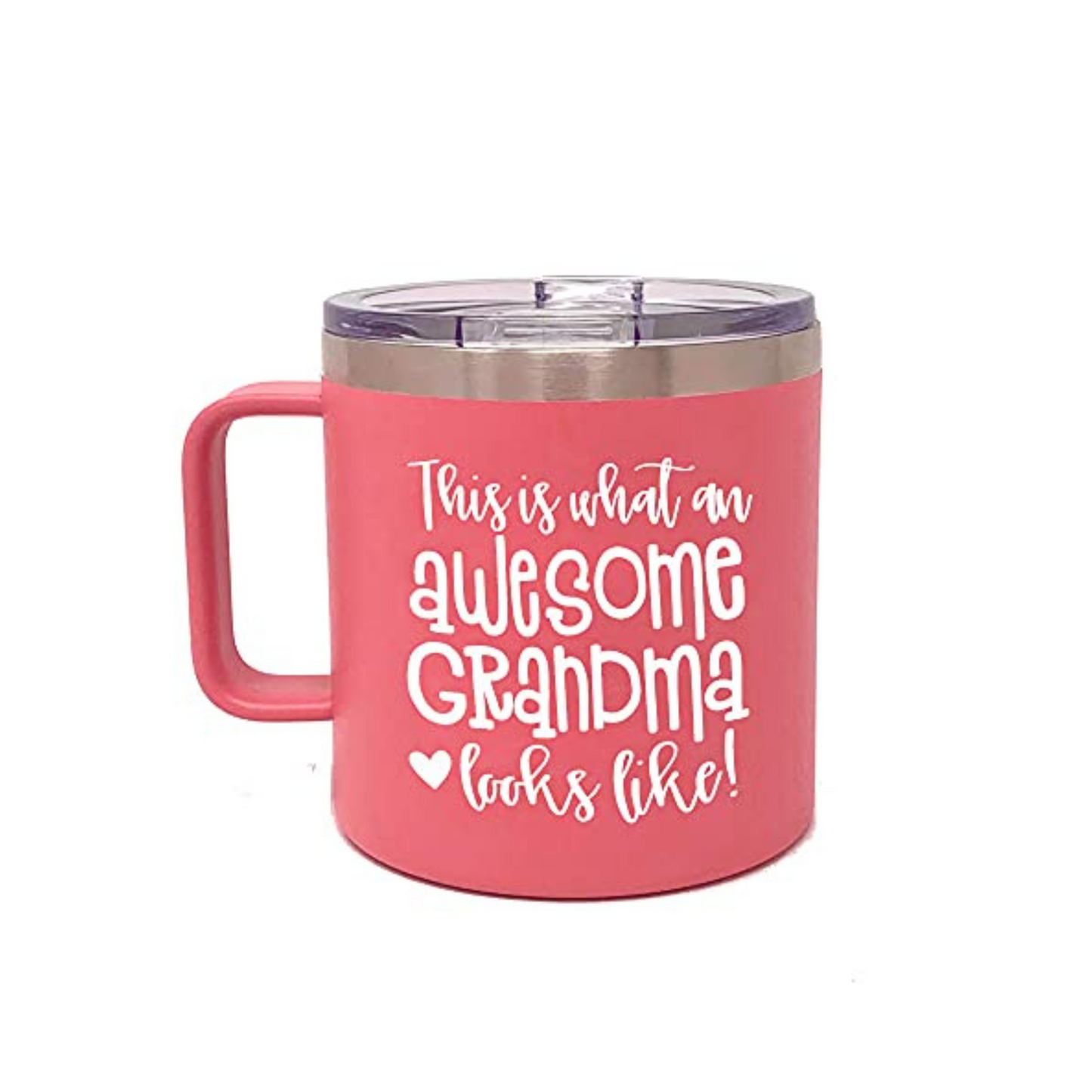 Awesome Grandma 14 oz Coral Camper Tumbler for Grandmothers