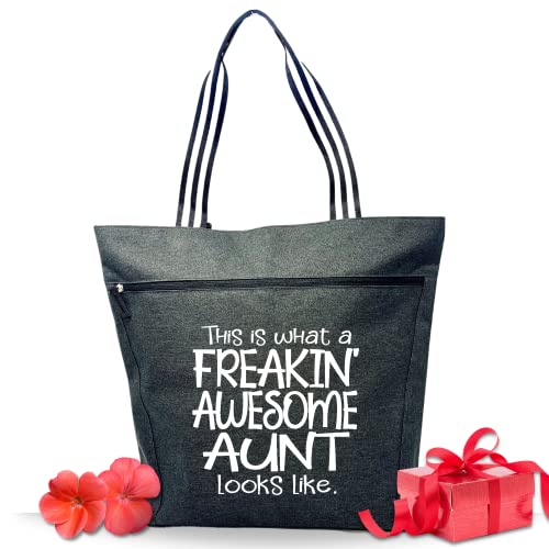 Freakin' Awesome Aunt Lexie Black Tote Bag for Aunts