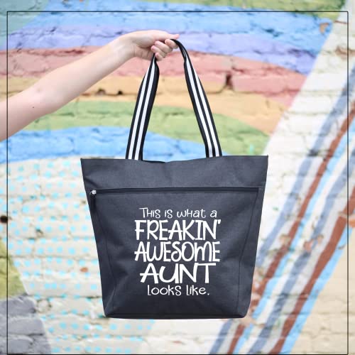 Freakin' Awesome Aunt Lexie Black Tote Bag for Aunts