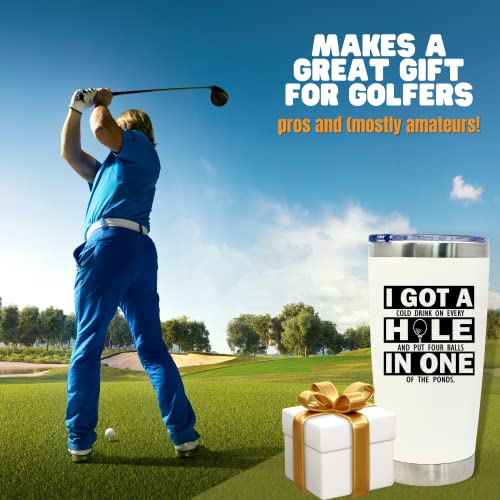 Golf Hole in One 20 oz White Tumbler for Golfers