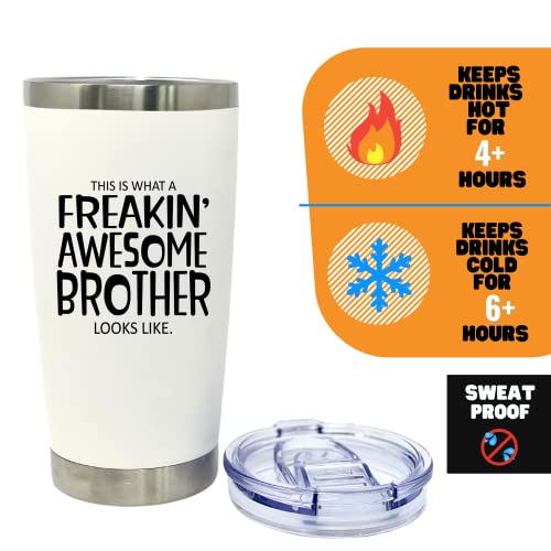 This is what a Freakin' Awesome Bother Looks Like 20 oz Gray Tumbler for Brothers