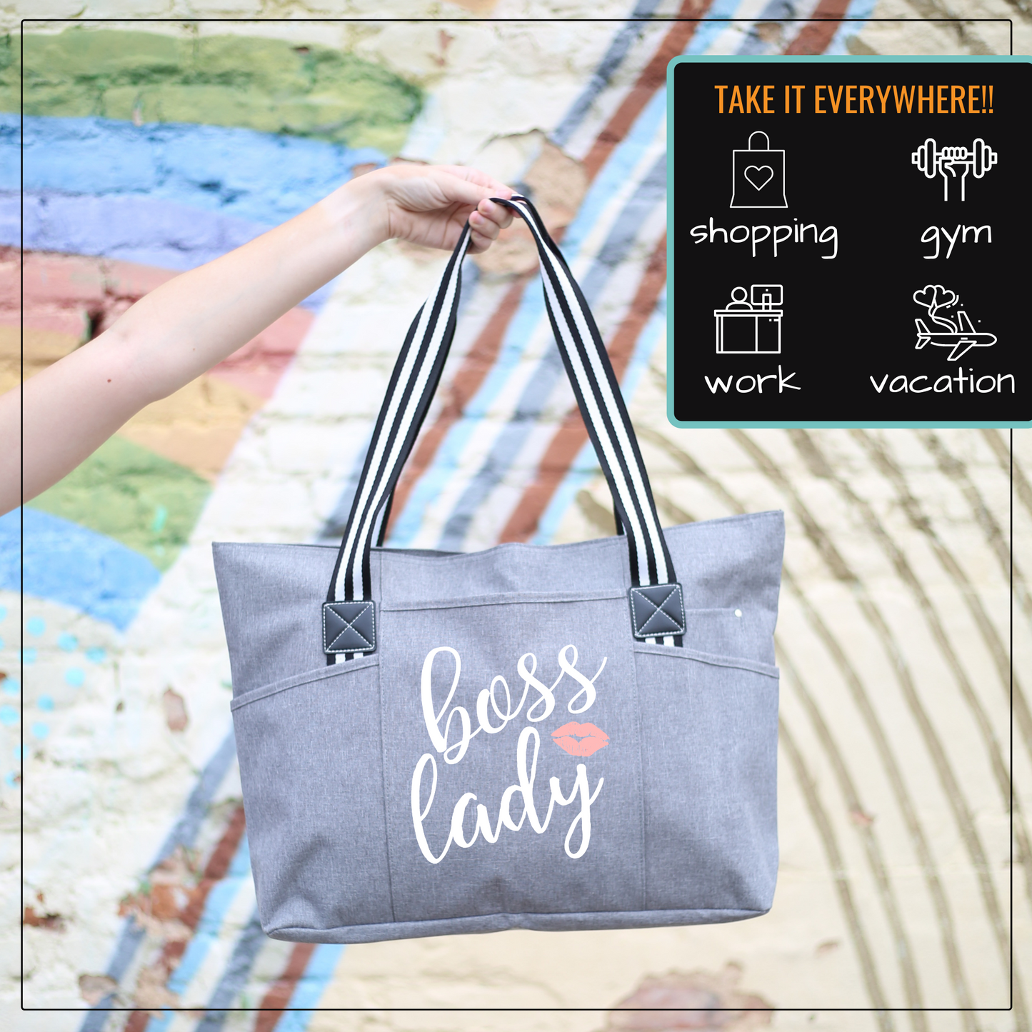 Boss Lady Tessa Gray Tote Bag for Bosses