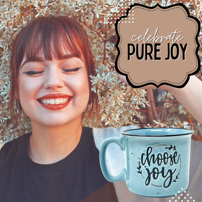 Choose Joy 15 oz  Teal Ceramic Mug
