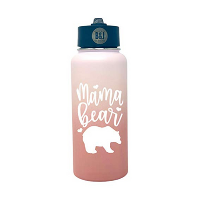 Mama Bear 32 oz Rose Gold Water Bottle for Moms